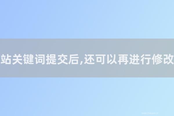深圳seo博客:網站關鍵詞提交后,還可以再進行修改嗎?