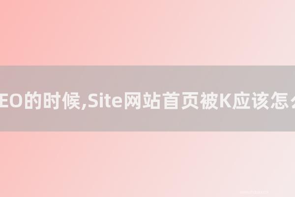 seo技術(shù)博客:做SEO的時候,Site網(wǎng)站首頁被K應(yīng)該如何辦?